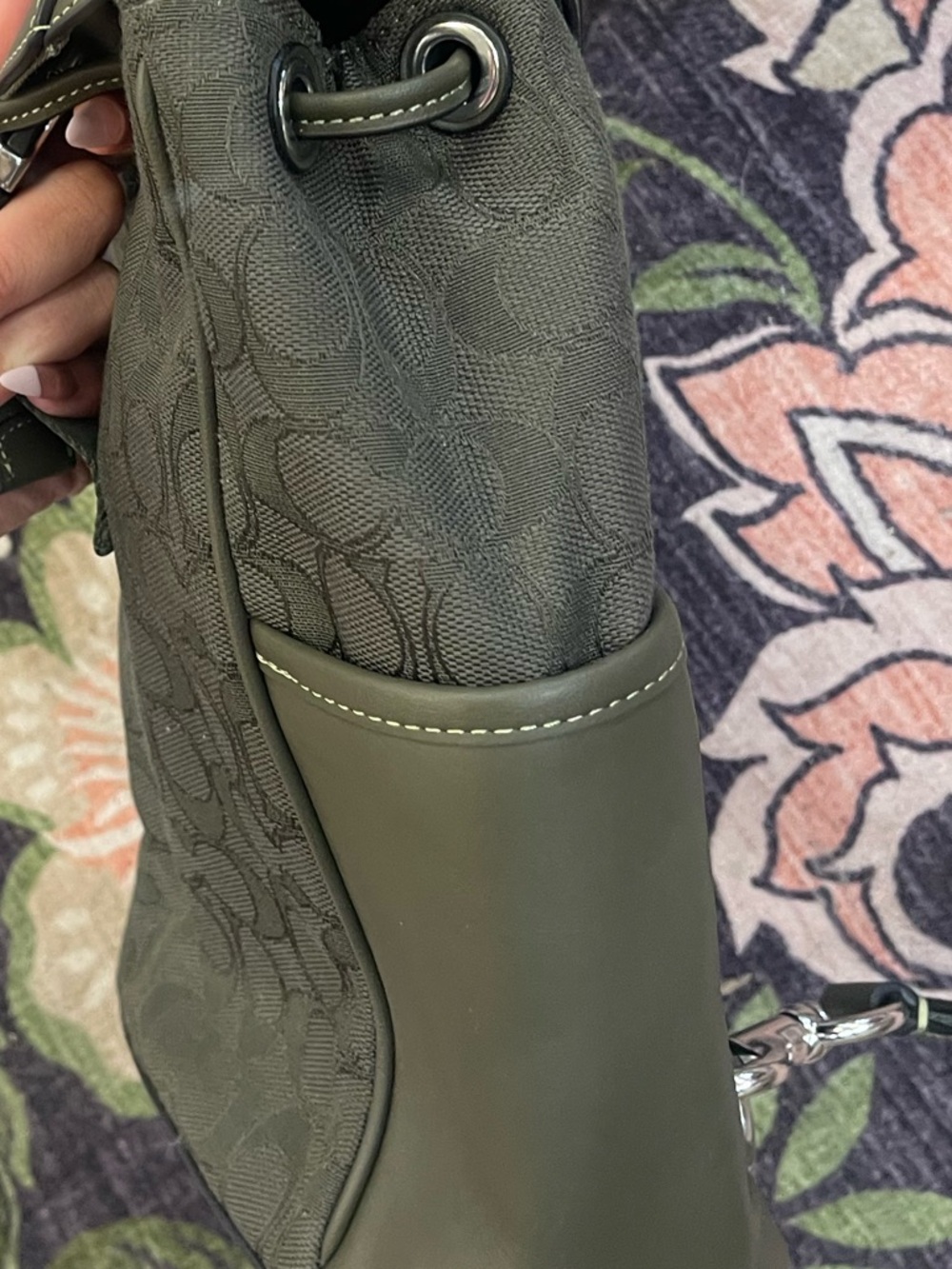 Coach Olive Green Signature Mini Backpack - Picture 2 of 4